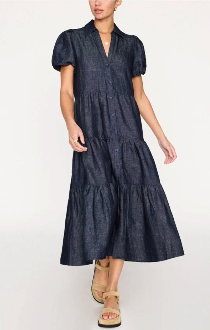 Brochu Walker The Havana Indigo Denim Dress size L large